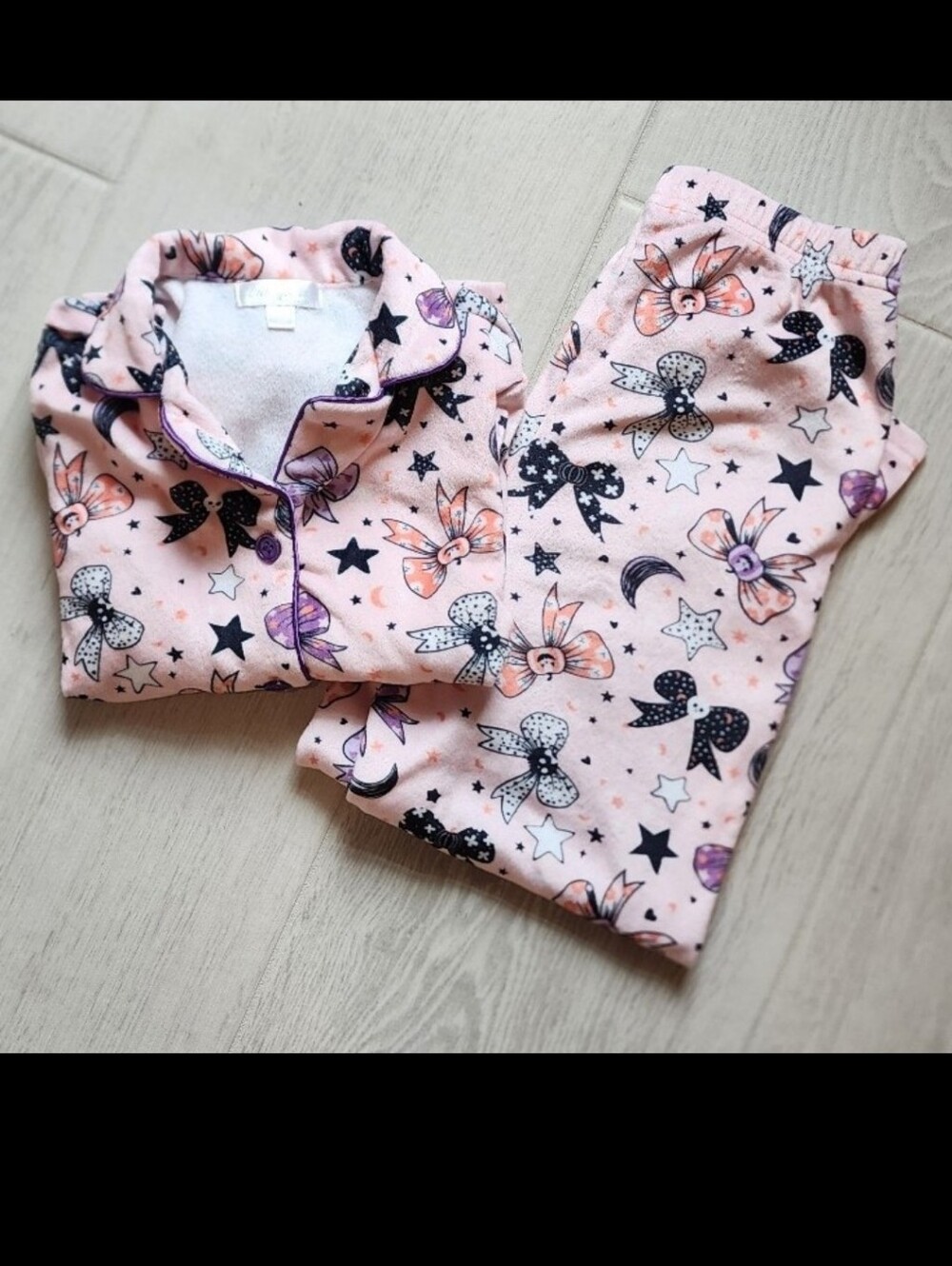 Kids Pink Bow Halloween Pajama Set